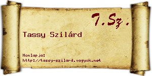 Tassy Szilárd névjegykártya