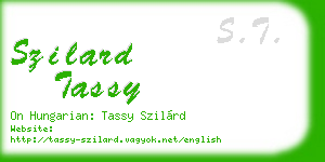szilard tassy business card