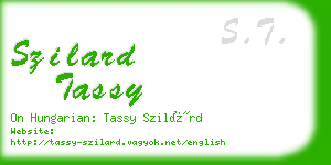 szilard tassy business card